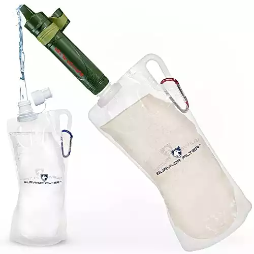 Survivor filter squeeze water filter kit