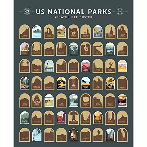 National parks scratch off poster