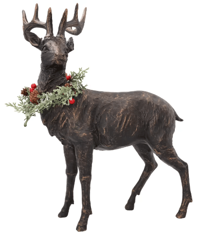 Bronze finish deer statue
