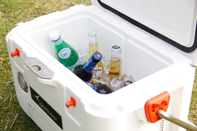 cooler with drinks