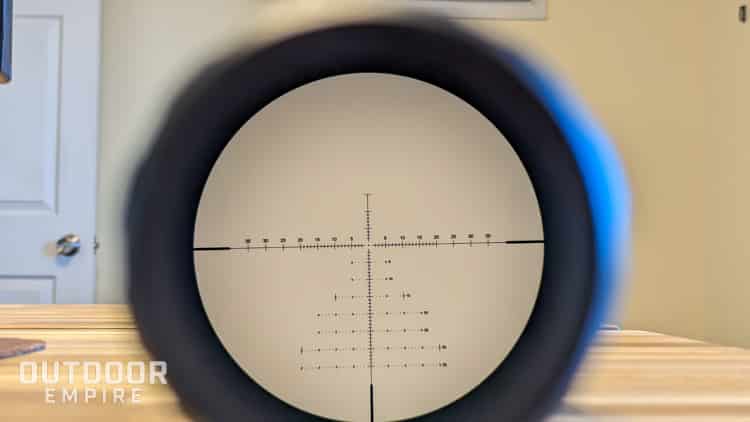 Looking through MOA reticle of an actual rifle scope