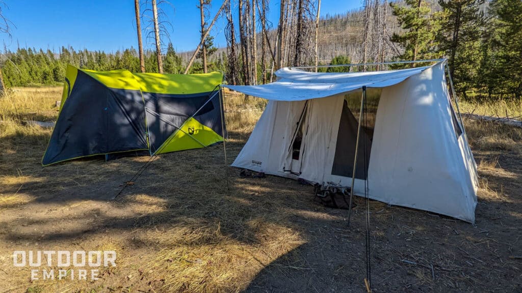 How much camping tents cost - two tents setup side by side in forest