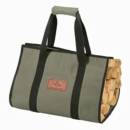 White Duck Firewood Carrier Canvas Tote