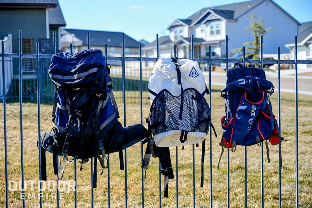 Three backpacks--a traditional, a lightweight, and an ultra lightweight.