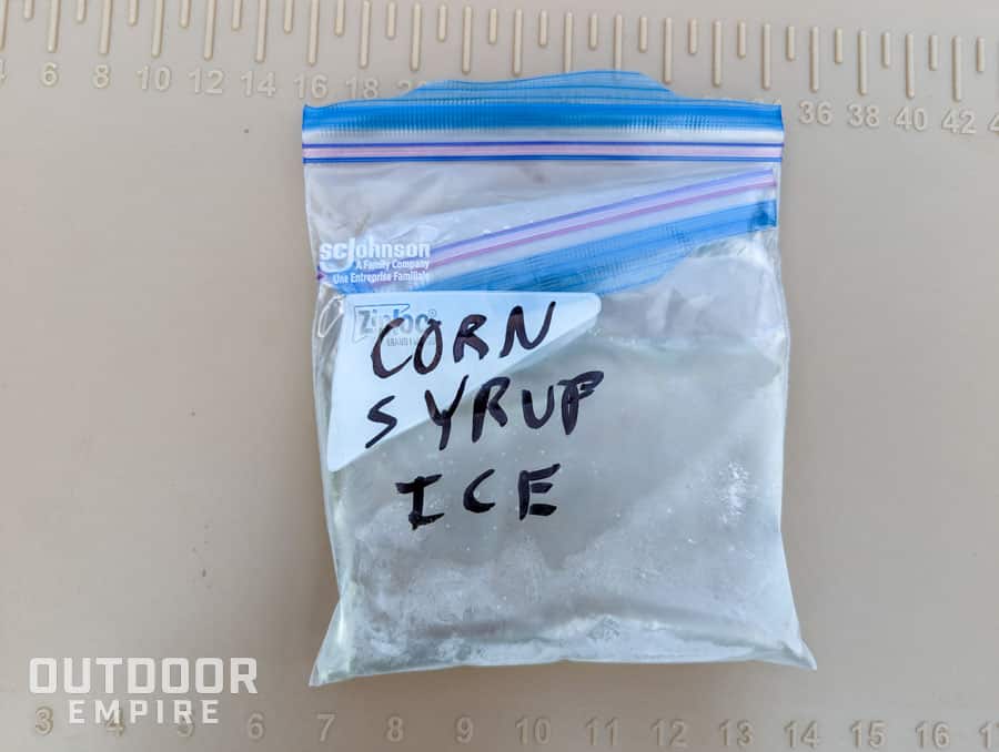Completed corn syrup DIY ice pack