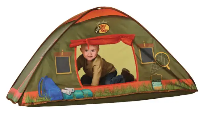 Bass pro shops kids' pop-up tent with inflatable mattress
