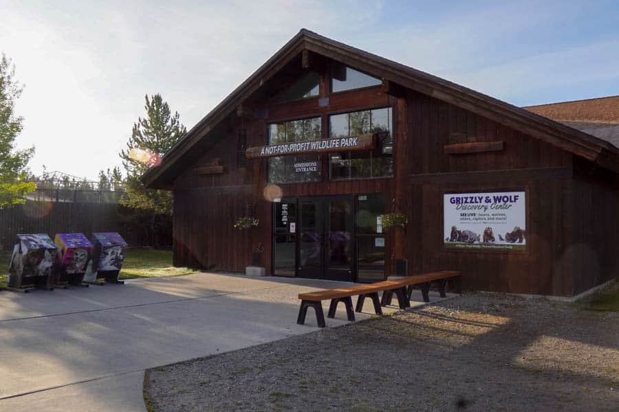 Entrance to the Grizzly and Wolf Discovery Center in West Yellowstone, Montana